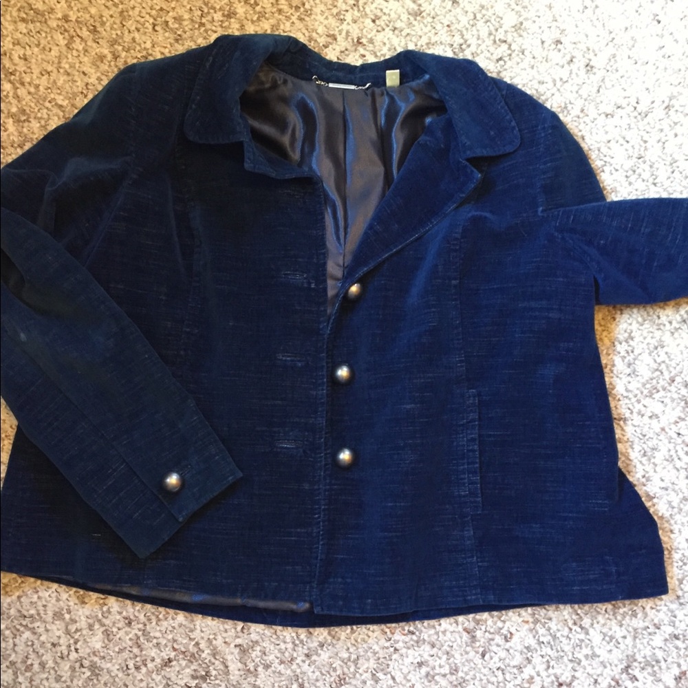 Blue velvet blazer